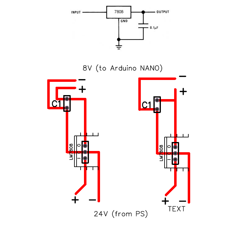 Wiring a ceramic capacitor